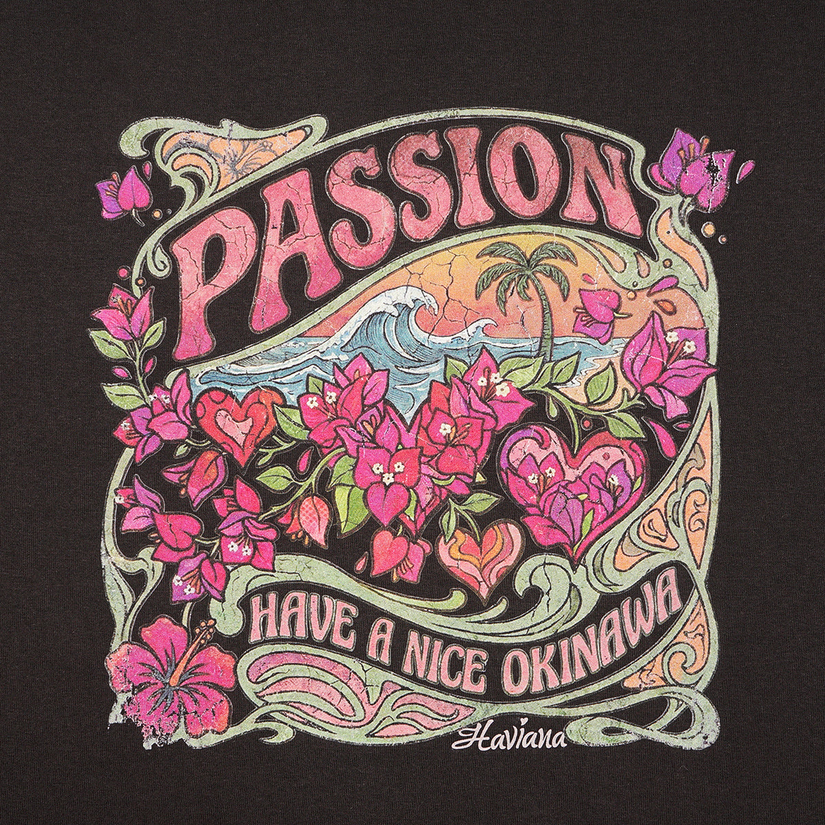 BOUGAIN PASSION Tシャツ デザイン|HAVIANA 沖縄 グラフィックTシャツ サーフレトロ / ブーゲンビレア