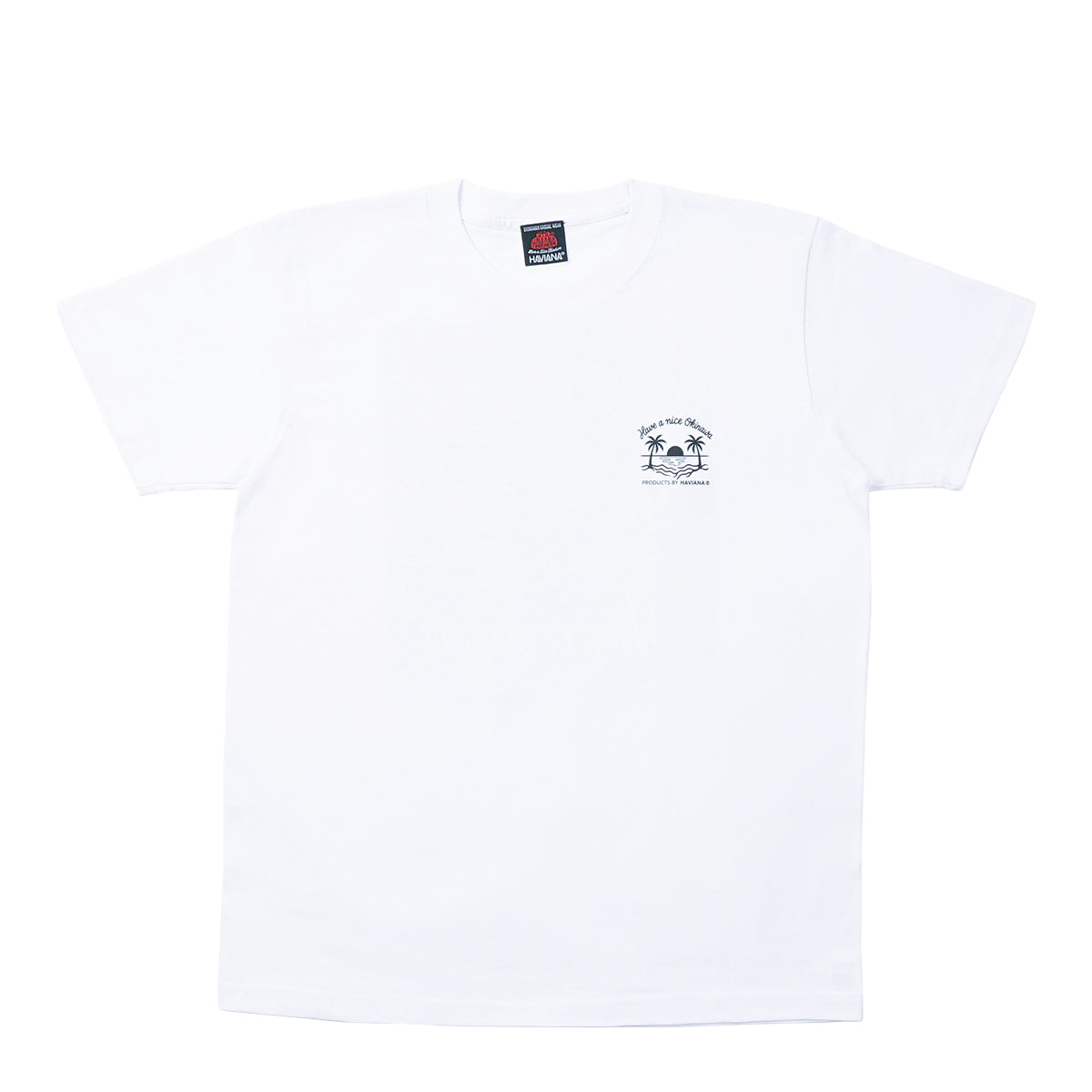 TROPICAL PalmSunset グラデ Tシャツ|HAVIANA 沖縄 グラフィックTシャツ white 正面