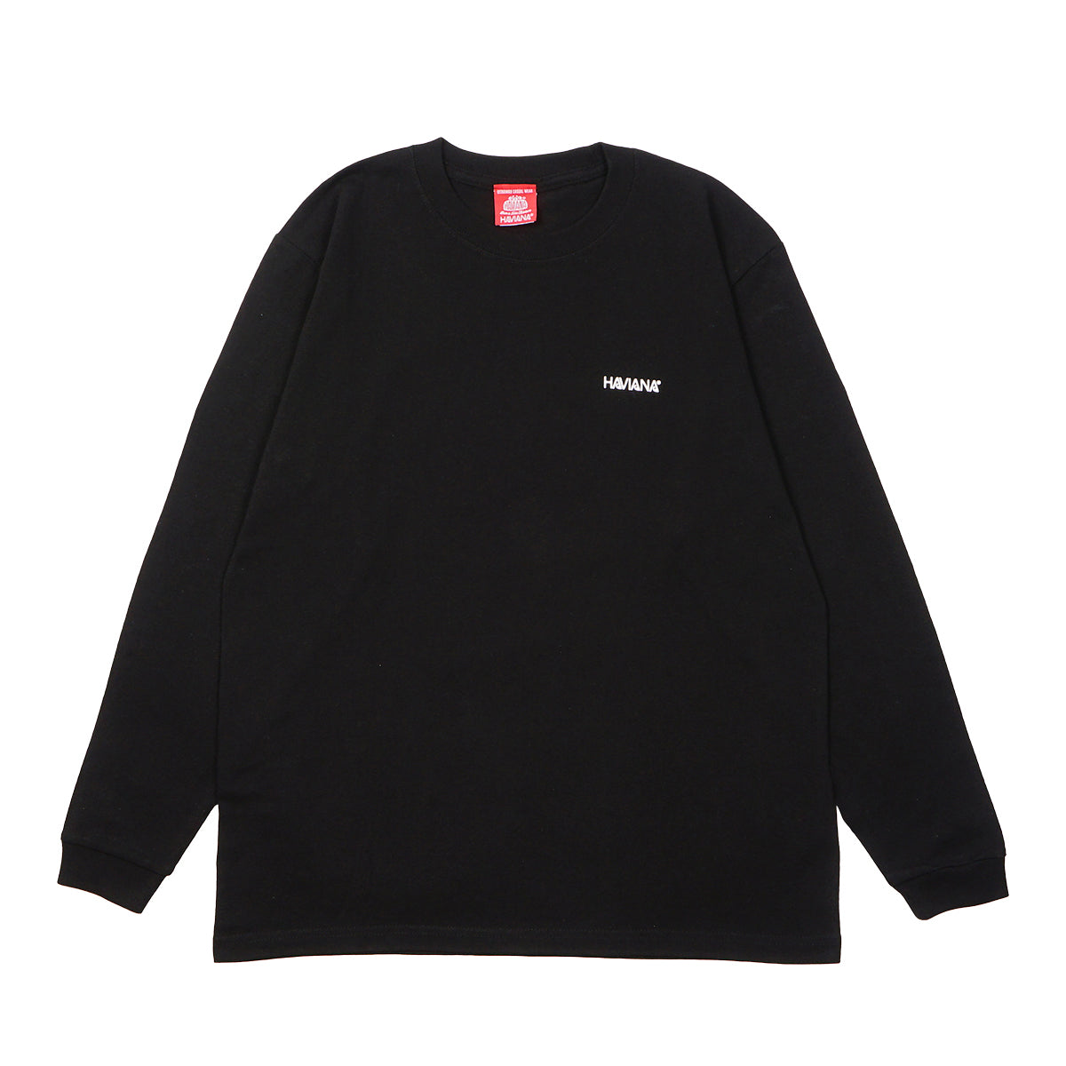 HAVIANA HANAGASA ロゴTシャツ ブラック 正面｜琉球舞踊の花笠モチーフをリデザインしたブランドロゴ｜沖縄ファッションブランド 通販