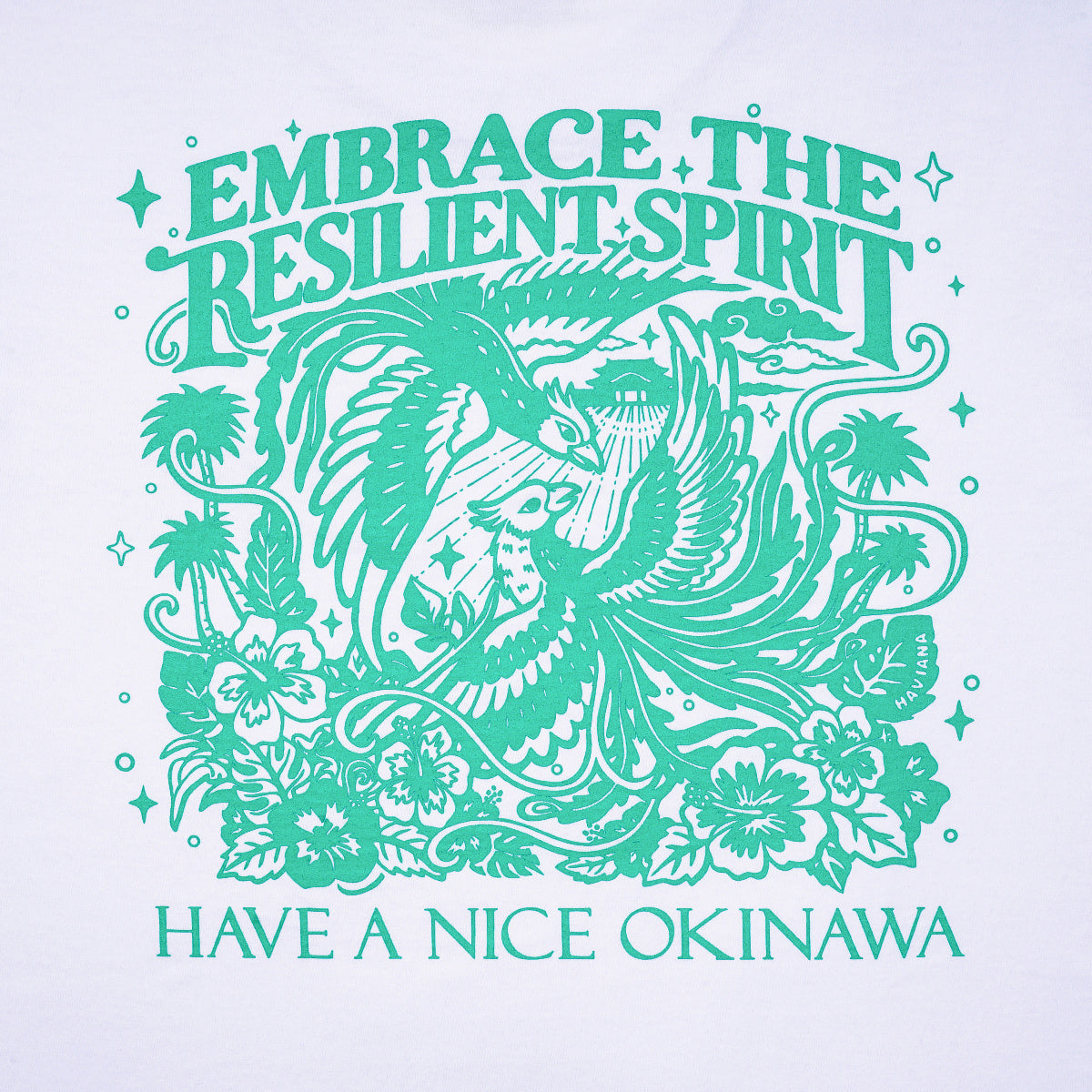鳳凰SPRIT Tシャツ｜HAVIANA 沖縄 グラフィックTシャツ white デザイン