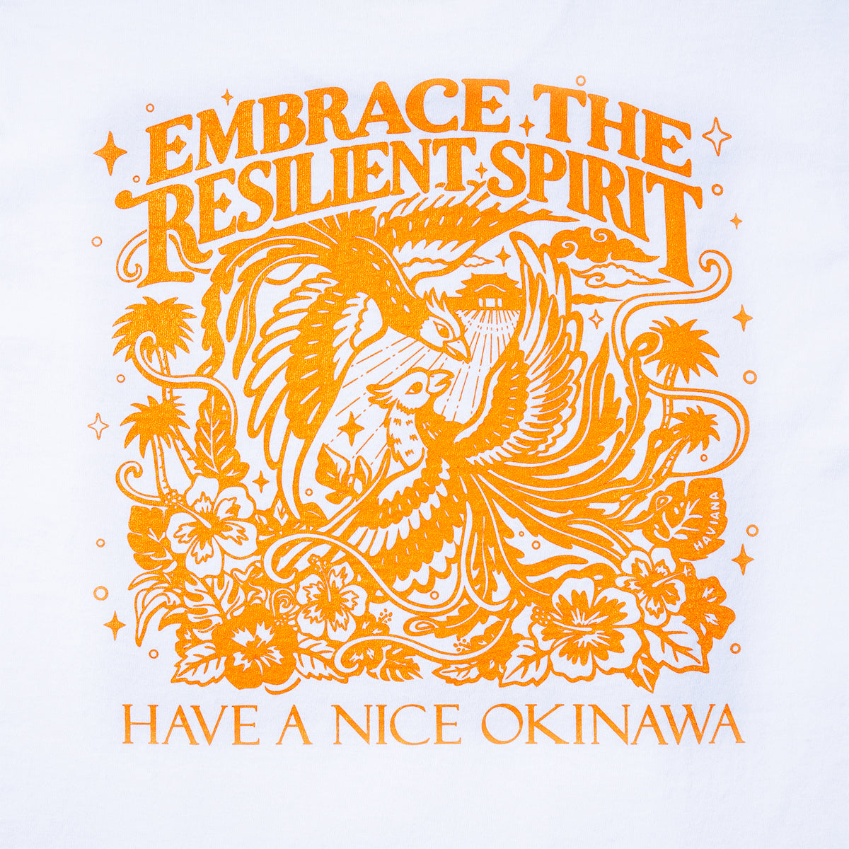 鳳凰SPRIT Tシャツ｜HAVIANA 沖縄 グラフィックTシャツ white デザイン