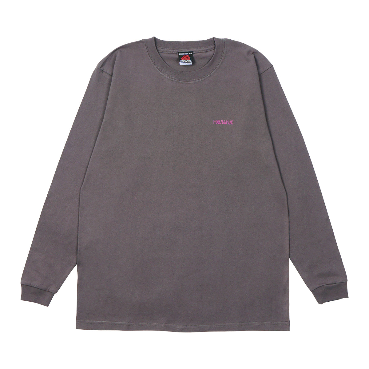 HAVIANA PALM SUNSET スウェット チャコール 正面｜沖縄の夕暮れの海とヤシの木のレトログラフィック｜沖縄ファッションブランド 通販